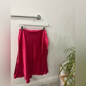 Elegant Pink Satin Skirt